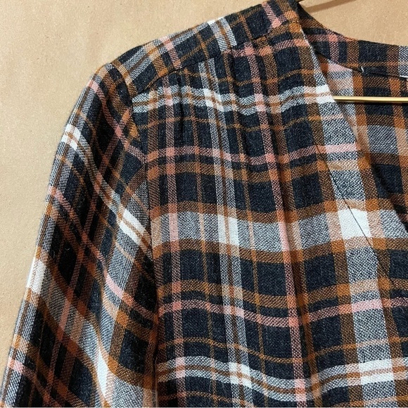 Madewell | Plaid Gauze Double-Tie Wrap Top Blouse Size M - Picture 6 of 15